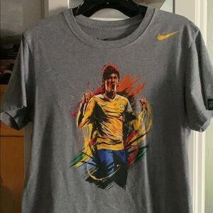 Nike Gray and Yellow Short Sleeve Tee